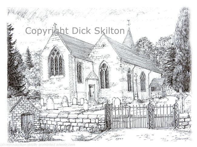 Bewdley Ribbesford Church St leonards B&W Greeting card, notelet or invitation or thank you card. Prints and postcards available.