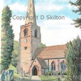 Worfield Church, St Peter's, Nr Bridgnorth  Unmounted A4 signed print .