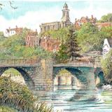 Bridgnorth & The River Severn as a signed a4 print on watercolour paper unmounted.
