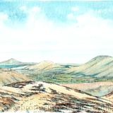 From the Long Mynd Nr Church Stretton on the Burway, greeting card or bespoke notelet. Prints and postcards available.