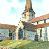 St Mary's Cleobury Mortimer Shropshire as a greeting card