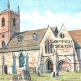Hanbury Church St Mary The Virgin Worcestershire Signed a4 print on watercolour paper, unmounted.