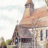Tibberton Church St Peter Ad Vincula Nr. Worcester Signed a4 print on watercolour paper, unmounted.