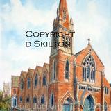 Baxter Church Kidderminster Worcestershire Signed a4 print on watercolour paper, unmounted.