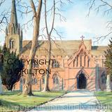 Kidderminster St John The baptist Worcestershire Signed a4 print on watercolour paper, unmounted.
