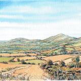 The Malvern Hills from near Colwell Green Worcestershire greeting card or bespoke notelet. Prints and postcards available