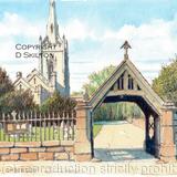 St Andrew Ombersley Nr Worcester Worcestershire, greeting card or bespoke notelet or invitation. Prints and postcards available.
