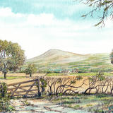 Clee Hill from the road to Craven Arms greeting card or bespoke notelet. Prints and postcards available.