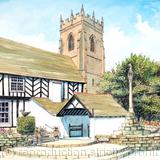 Claverley Church Shropshire Bull Ring Bridgnorth as a greeting card. Prints and postcards available.