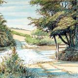 Neen Savage ford Near Cleobury Mortimer Shropshire as a signed a4 print on watercolour paper, unmounted.