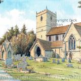 Kinlet Church St John The Baptist, greeting card. prints and postcards available.