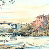 Ironbridge Sunset greeting card or bespoke notelet. Prints and postcards available. 