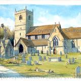 Kinlet Shropshire church St John The Baptist with no tree greeting card or bespoke notelet. Prints and postcards available on request.