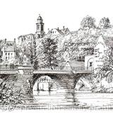 Bridgnorth and the River Severn Shropshire (north side of the bridge) greeting card or bespoke notelet. Prints available.