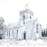 Bromfield Church St Mary The Virgin near Ludlow Shropshire Black & White as a 6 by 4 inch greeting card.