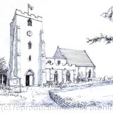 Leintwardine Church St Mary Magdalene Shropshire as a greeting card  or bespoke notelet. prints and postcards available.