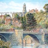 Bridgnorth and The River Severn with St Mary's, greeting card or notelet. Prints available.