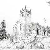 Sandon All saints church Staffordshire as a greeting or notelet or thank you card. Prints available on request.