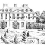 Squerryes Court Kent signed print on a4 watercolour paper 