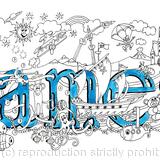 James name art pack of 5 small cards with envelopes