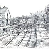 Highley station with foot bridge and engine house as a greeting card. Prints and postcards available.