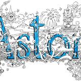 Aston name art card with blue envelope