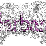 Barbara name art card with purple envelope  or invitation etc. prints and postcards available. Any name available in this style.