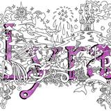Lyra name art card as a greeting card with mauve envelope, other colours available. Prints and postcards also available.