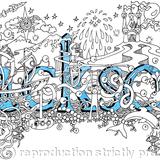 Jackson name art greeting card with blue envelope