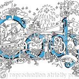 Cody greeting card nameart with blue envelope. prints and postacrds available.