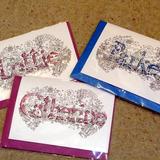Lottie Catherine & Parker name art greeting cards at £2 each