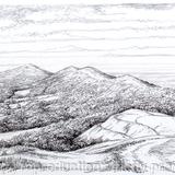 The Malvern Hills & British Camp  greeting card or notelet. Postcards and prints available.