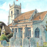 Claines Church St. John The Baptist near Worcester greeting card or notelet or invitation or thank you card perhaps.