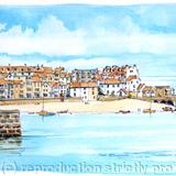 St Ives harbour for greeting card or notelet. Prints and postcards available.