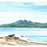 Jura, the paps printed on greeting card or notelet or invitation perhaps. Prints and postcards available.