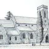 Cookley Church, St Peters greeting card. Prints and postcards