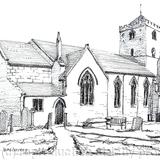 Baschurch Church All saints near Shrewsbury as a greeting card. Prints and postcards available.