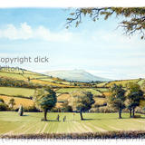 Clee Hill from near Highley school Shropshire as a signed  print on A4 paper unmounted. Cards available.