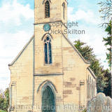 Cressage Church shropshire as a greeting card or notelet. digital prints, postcards and originals available.