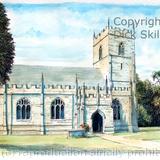 Inkberrow St Peters coloured Worcestershire as a greeting card or bespoke notelet. Postcards and prints available.