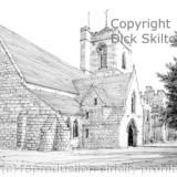 Shifnal St. Andrews Church pen drawing as a signed print on a4 watercolour paper . Unmounted.