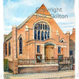Highley Methodist church printed as a greeting card, or notelet. Digital prints available on request.