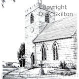 Ryton St Andrews pen drawing as a greeting card, invitation, thank-you card or notelet.
