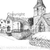 Cleobury Mortimer Church pen drawing as a greeting card, notelet or perhaps an invitation or thank-you card. Prints available also postcards.