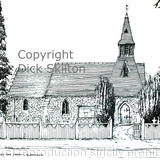 Blakedown church st james the great pen drawing greeting card. Postcards available.
