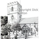 Cardington Church St James pen drawing as a greeting card, notelet, invitation or thank-you card. I can draw any church for you as an original or even a print, please ask.