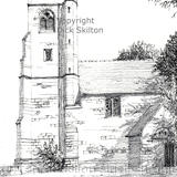 Highley Church St Mary's pen drawing as a greeting card, notelet or invitation or thank-you card.