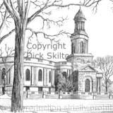 Shrewsbury Saint Chad's pen drawing as a greeting card, notelet invitation or thank-you card.