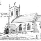 Sutton Maddoc Church pencil drawing as a greeting card, notelet invitation or thank you card. Postcards available.