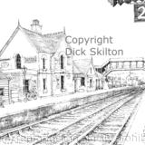 Bewdley Station S V R pen drawing as a greeting card